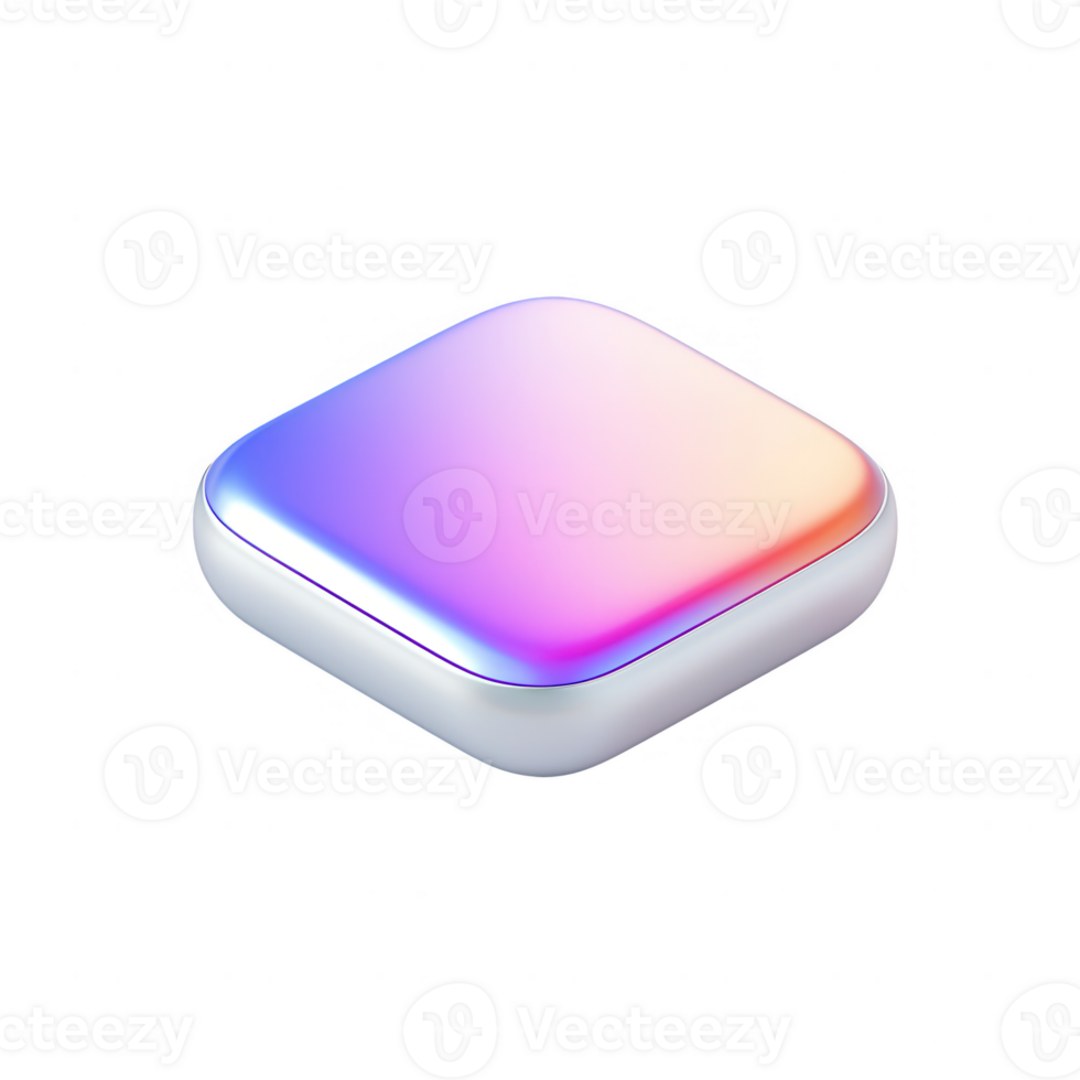 A modern, colorful button with a glossy finish and gradient effect for digital design. png