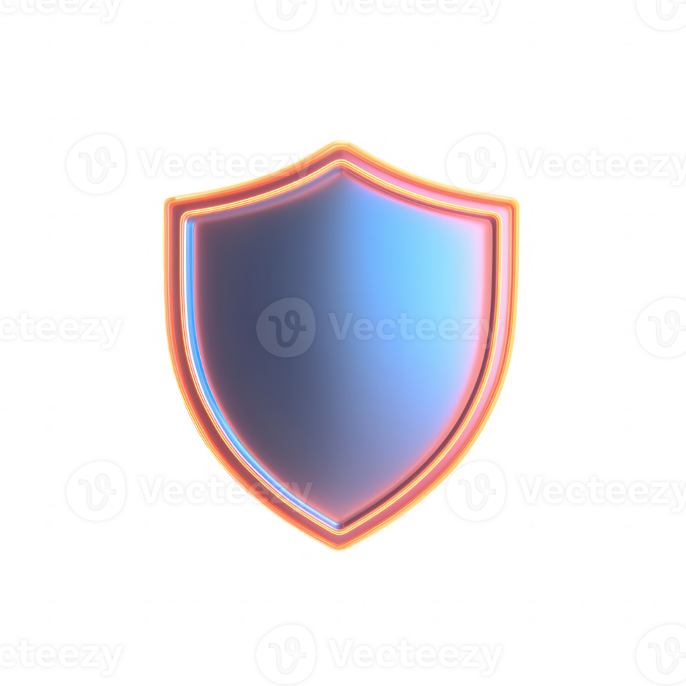 A modern, glossy shield icon representing protection and security concepts. png