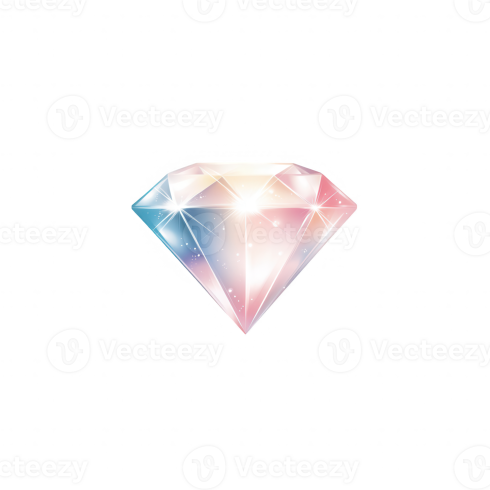 A sparkling diamond graphic with vibrant colors and shimmering details. png