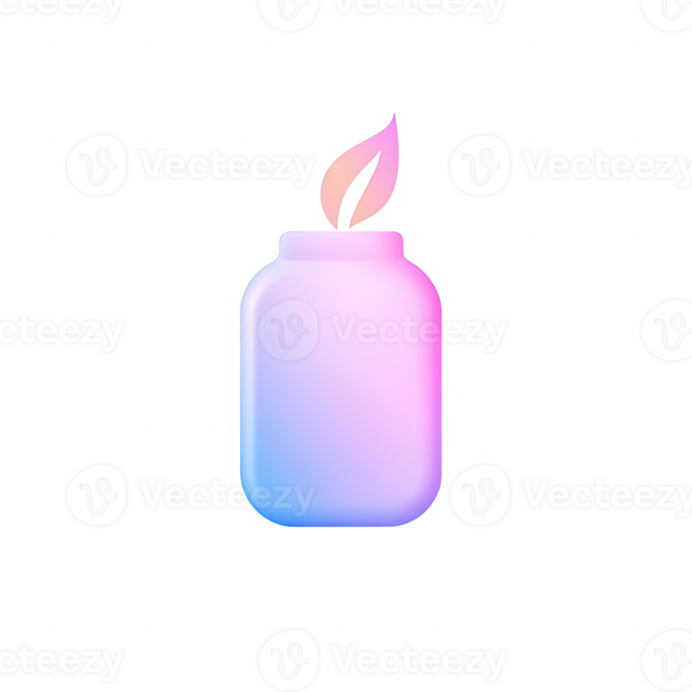 A soothing candle jar with a soft glow, perfect for creating a tranquil atmosphere. png