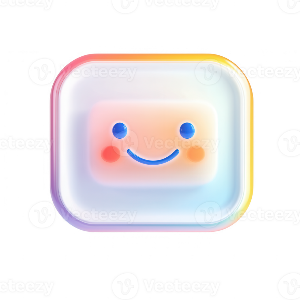 A vibrant, digital illustration featuring a joyful smiley face in soft pastel colors. png