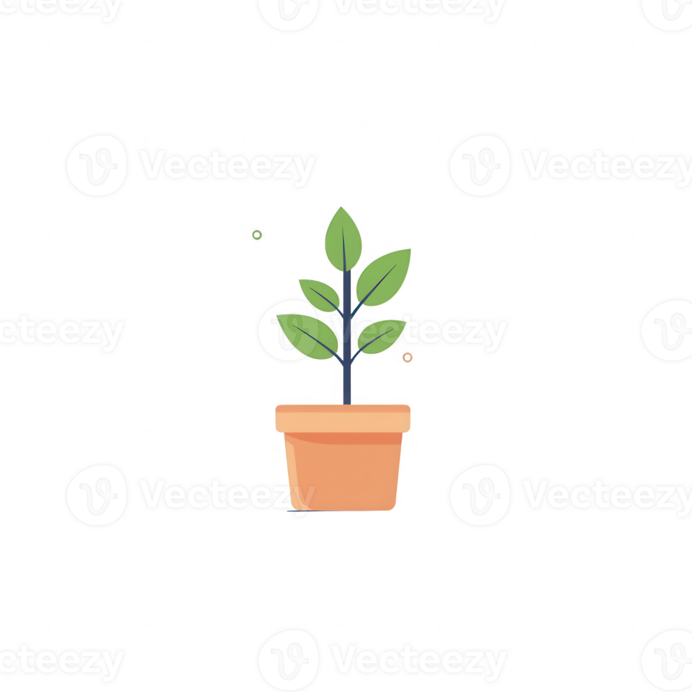 A vibrant green plant in a terracotta pot, symbolizing growth and fresh beginnings. png