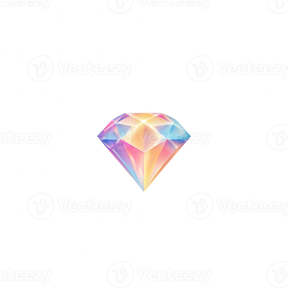A vibrant, colorful diamond shape with a sparkling effect on a black background. png