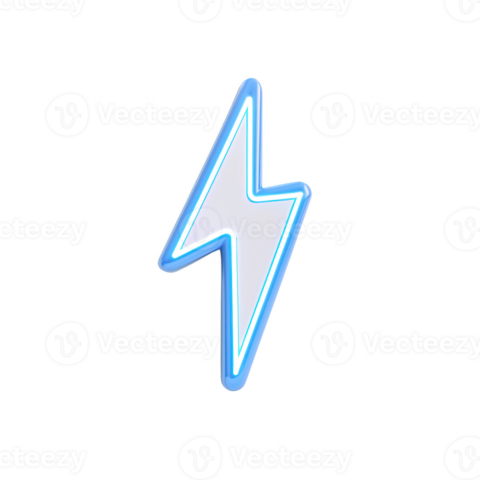 A vibrant lightning bolt graphic representing energy and power. png