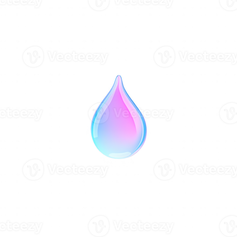 A vibrant, colorful water drop symbolizing freshness and purity in nature. png