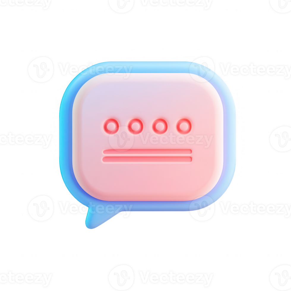 Colorful chat bubble icon representing digital conversation and communication. png