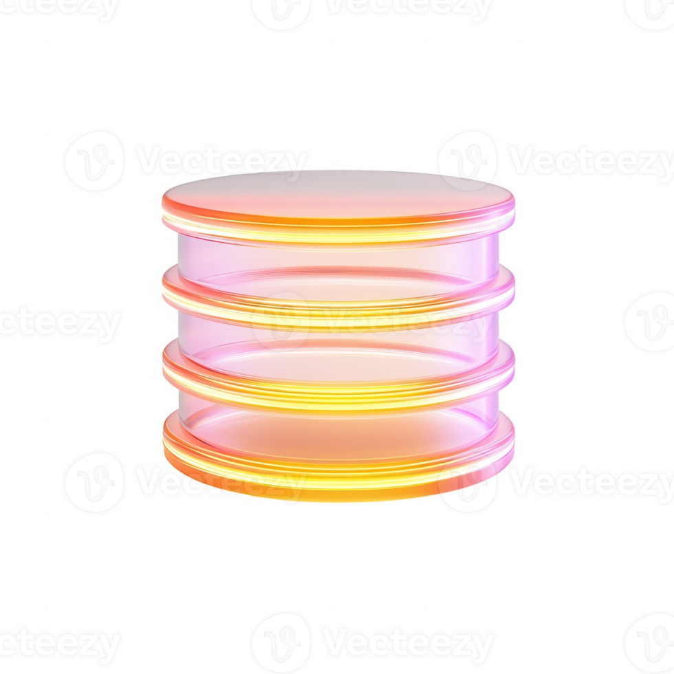 Colorful layered translucent containers representing modern design. png