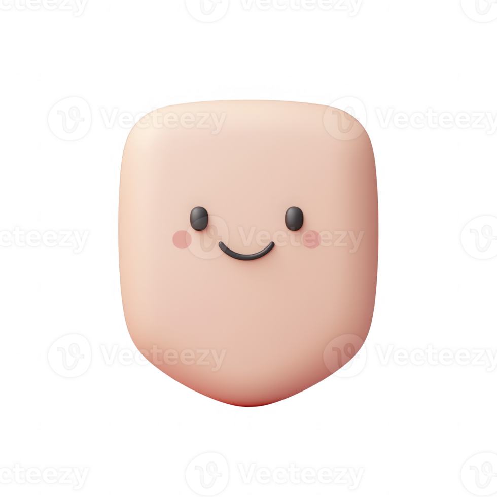 Cute and friendly marshmallow character with a happy expression. png