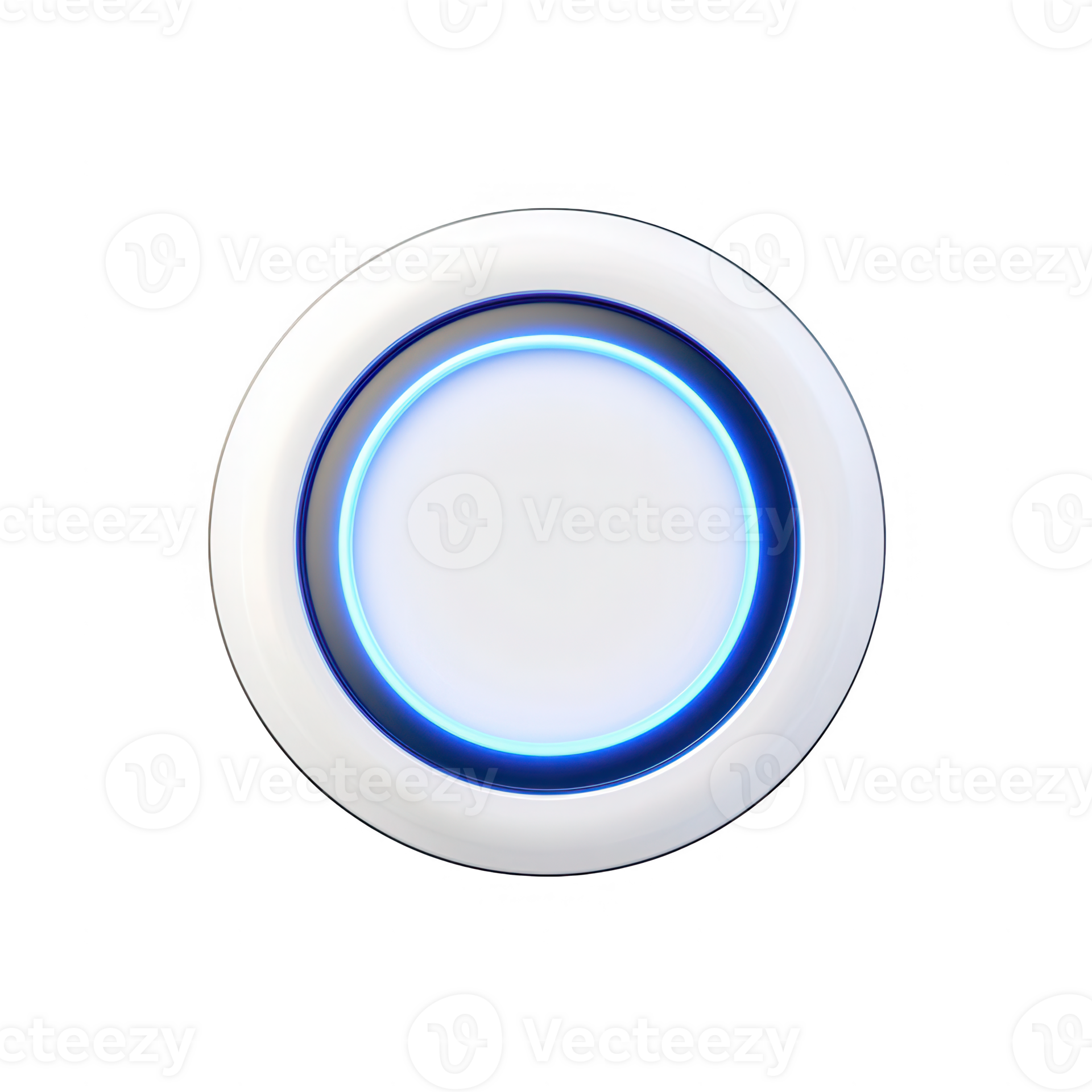 Modern design illuminated button with blue glow, symbolizing technology ...