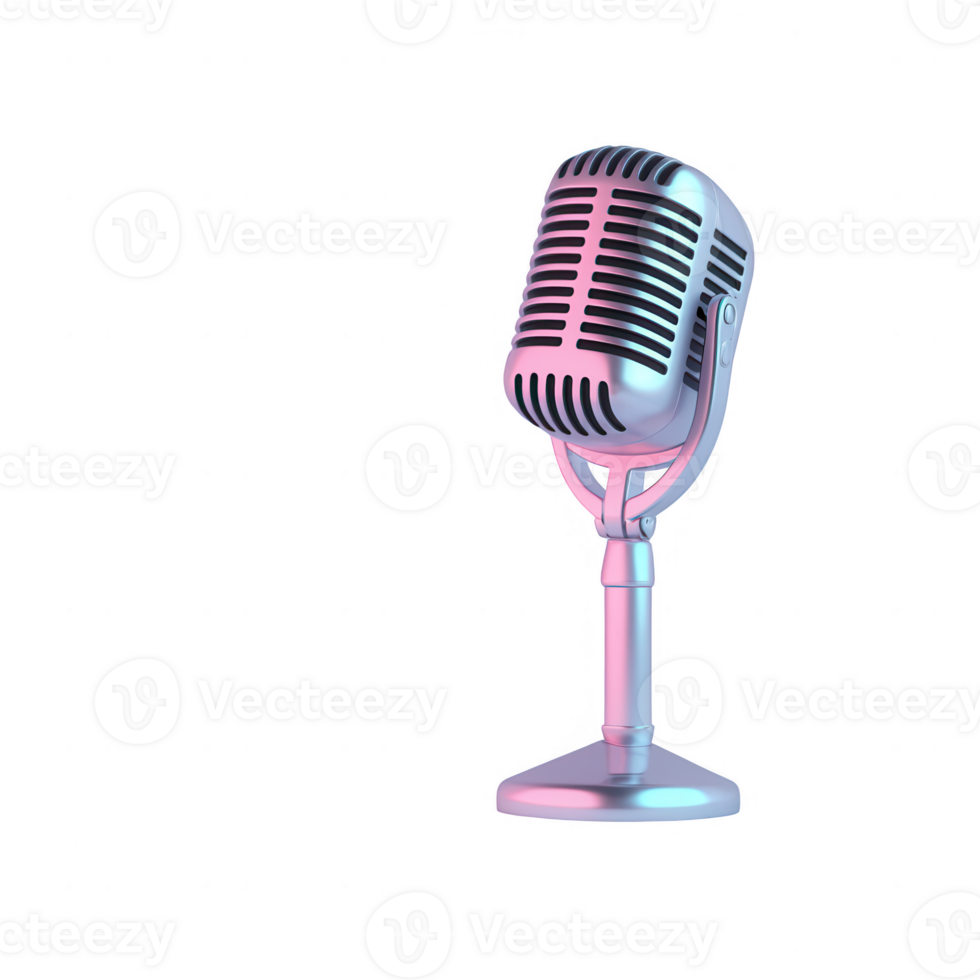 Retro metal microphone representing music and broadcasting creativity. png