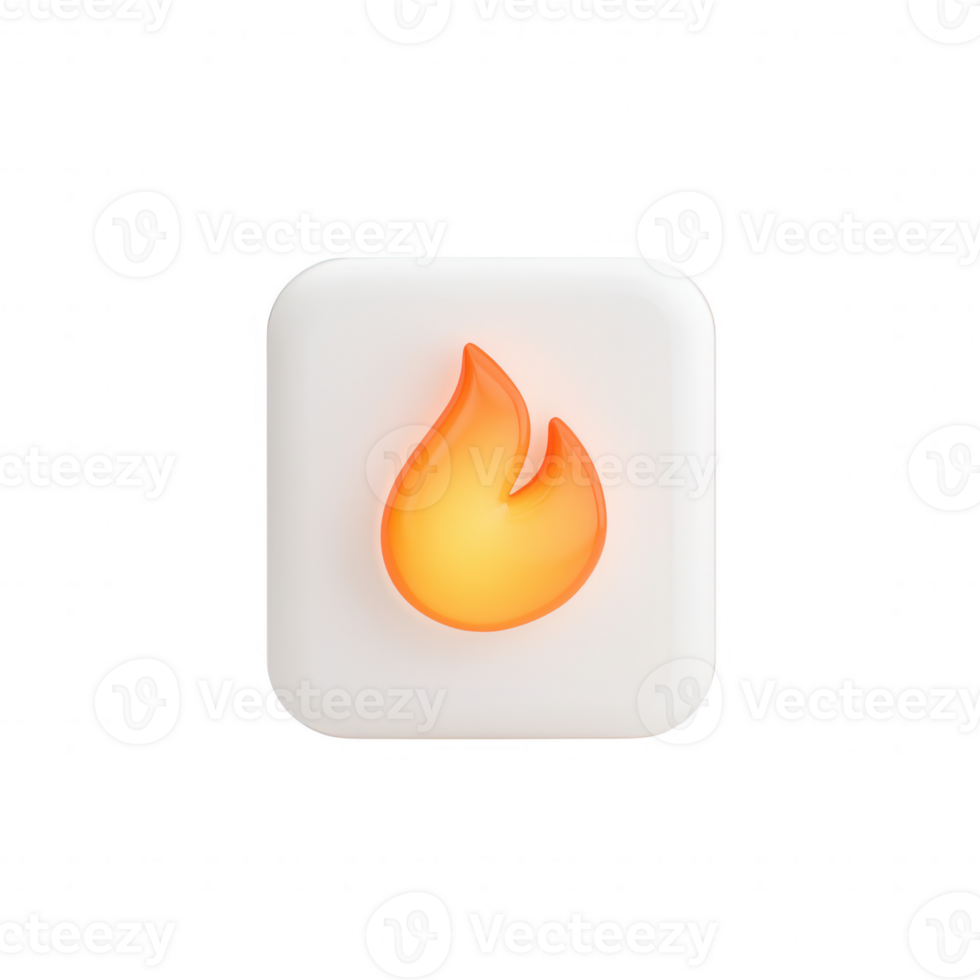 Stylized fire icon representing heat, warmth, and energy in a modern design. png