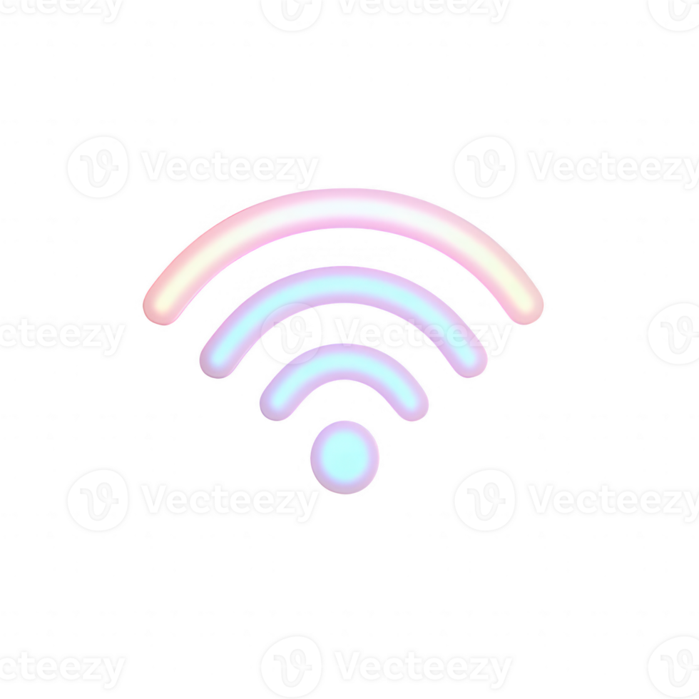 Stylized icon of a WiFi signal, representing wireless connectivity and communication. png