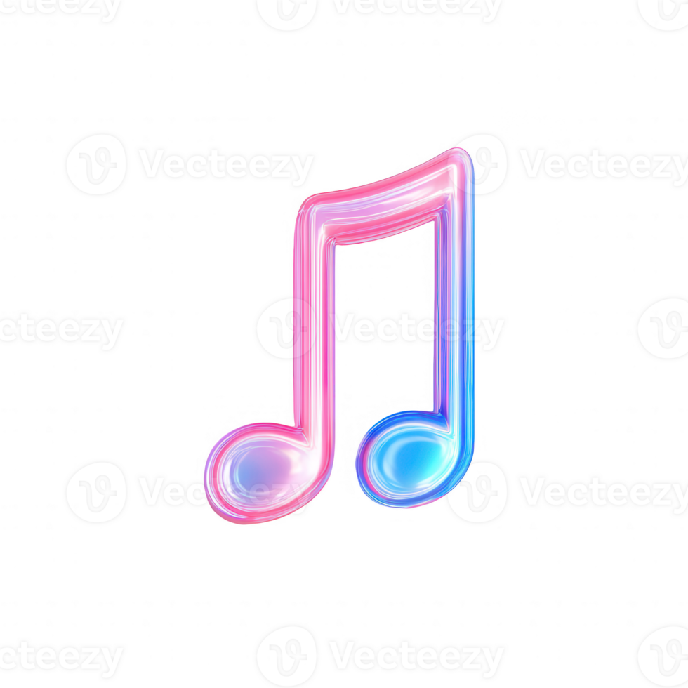 Stylized musical note in vibrant colors representing creativity and rhythm. png