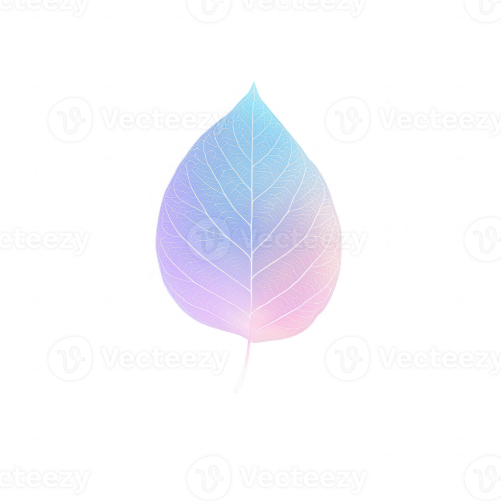 A beautifully designed pastel-colored leaf with a gradient effect. png