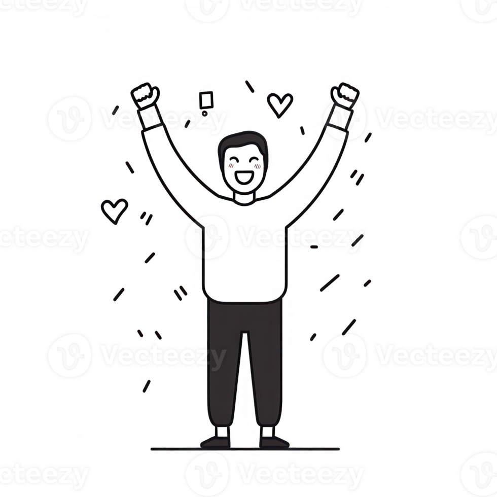 A joyful expression of triumph and celebration, showcasing happiness and victory. png