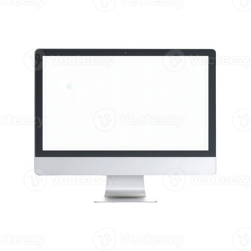 A modern computer monitor displaying a blank screen for versatile usage. png