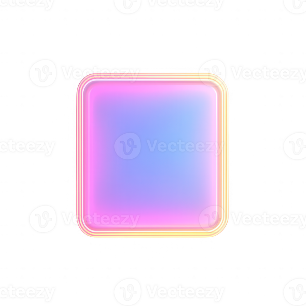 A vibrant, glowing square shape with a gradient of pink and blue colors. png