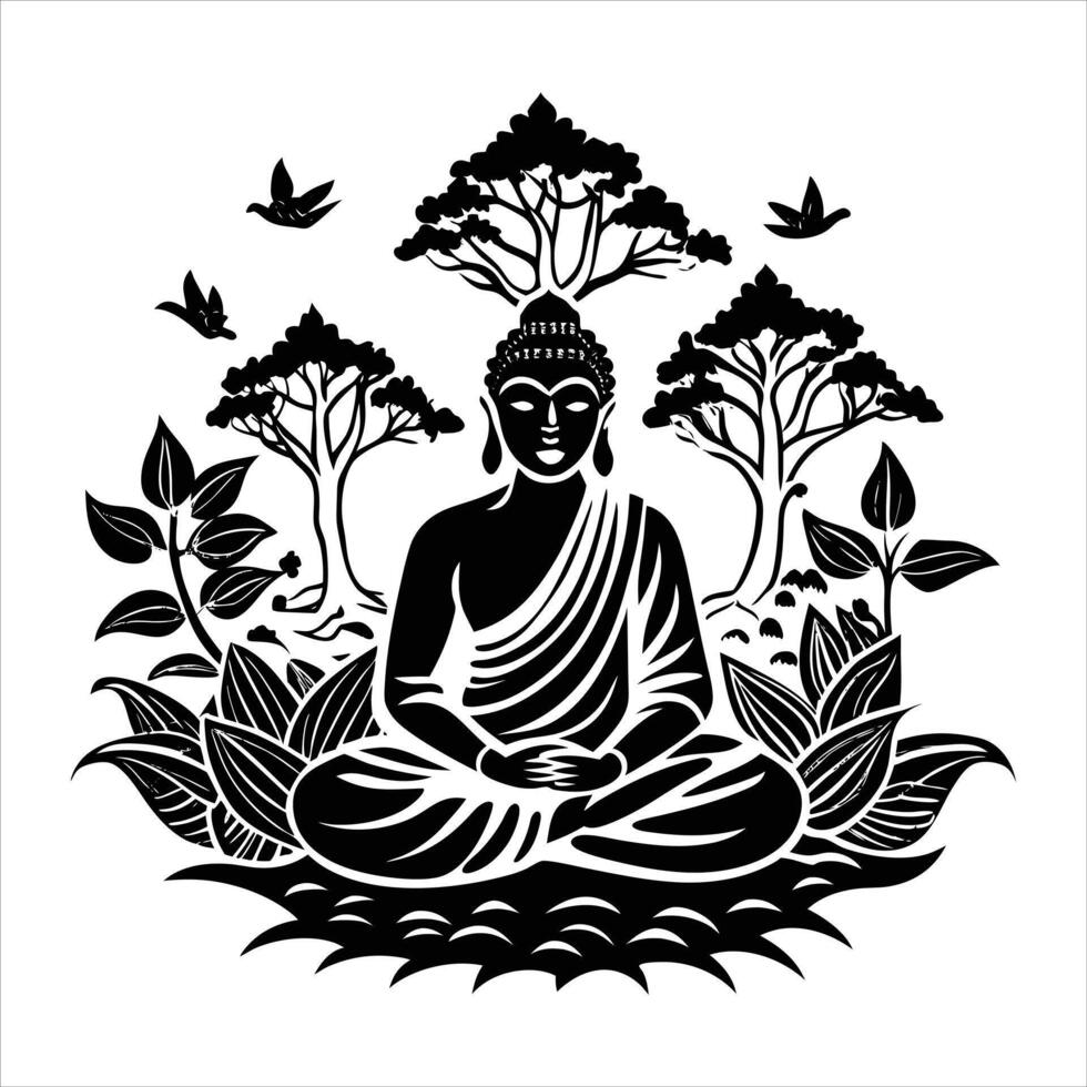 Buddha Tree .Bodhi Tree - Simple English vector