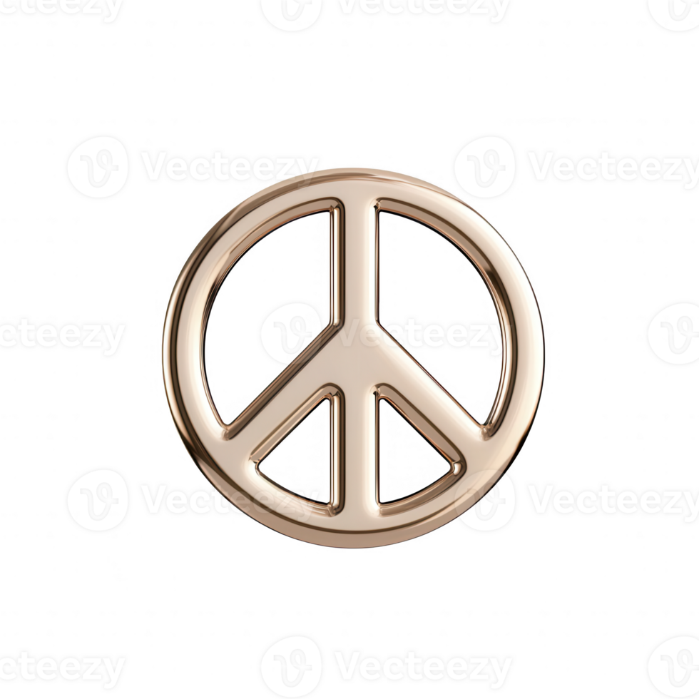 A shiny peace symbol representing harmony and unity in modern design. png