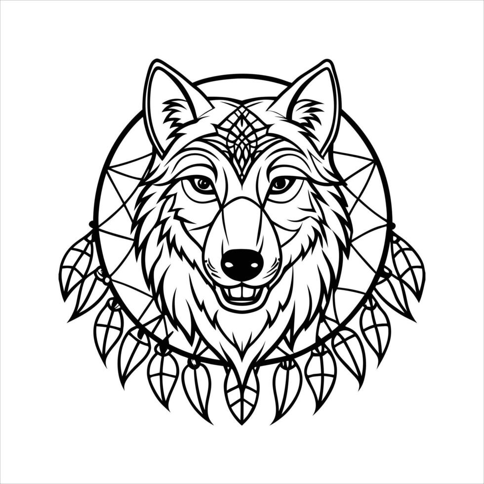 Dreamcatcher Wolf Vectors