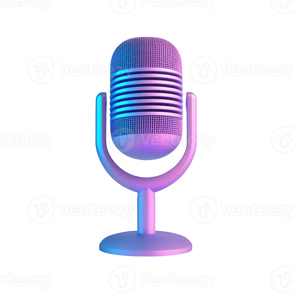 A stylish microphone with vibrant colors, perfect for audio and broadcasting projects. png
