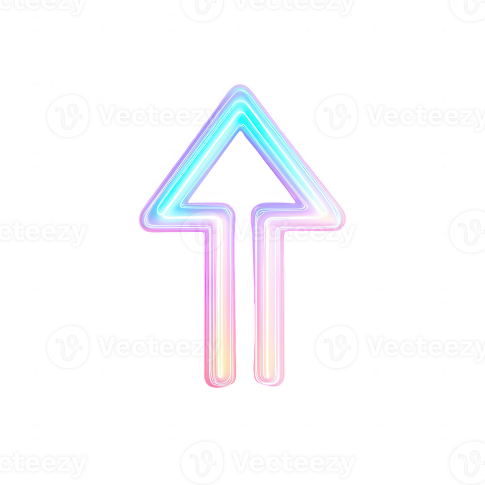 A vibrant, glowing arrow design perfect for digital backgrounds or UI elements. png