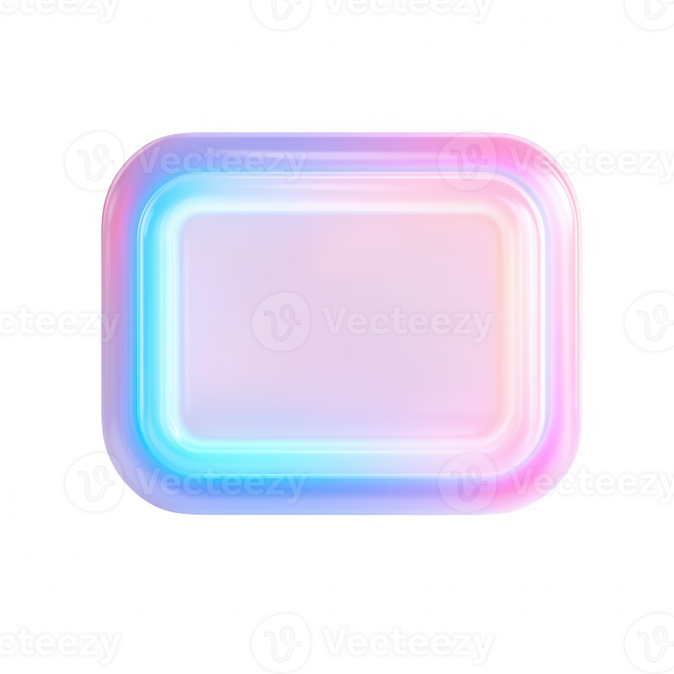 A soft, glowing rectangular shape with vibrant pastel colors and a smooth gradient effect. png