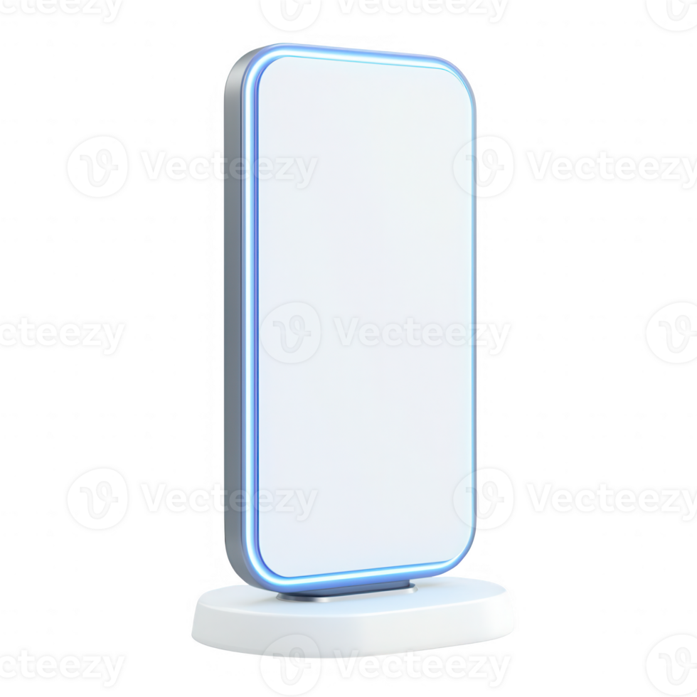 A sleek digital display with a modern design and LED accents for advertising. png