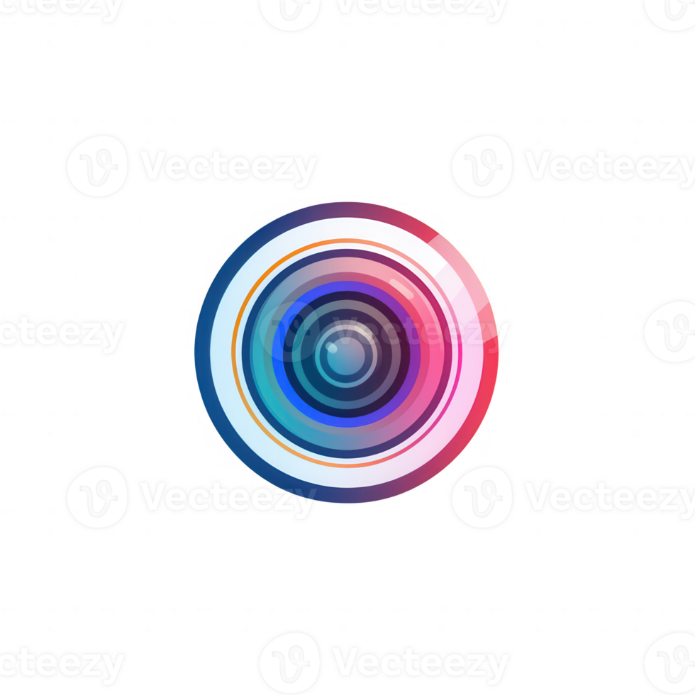 Modern abstract circular design with vibrant colors and smooth gradients. png
