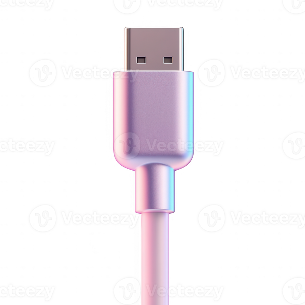 Close-up of a modern USB charging cable against a minimalist background. png