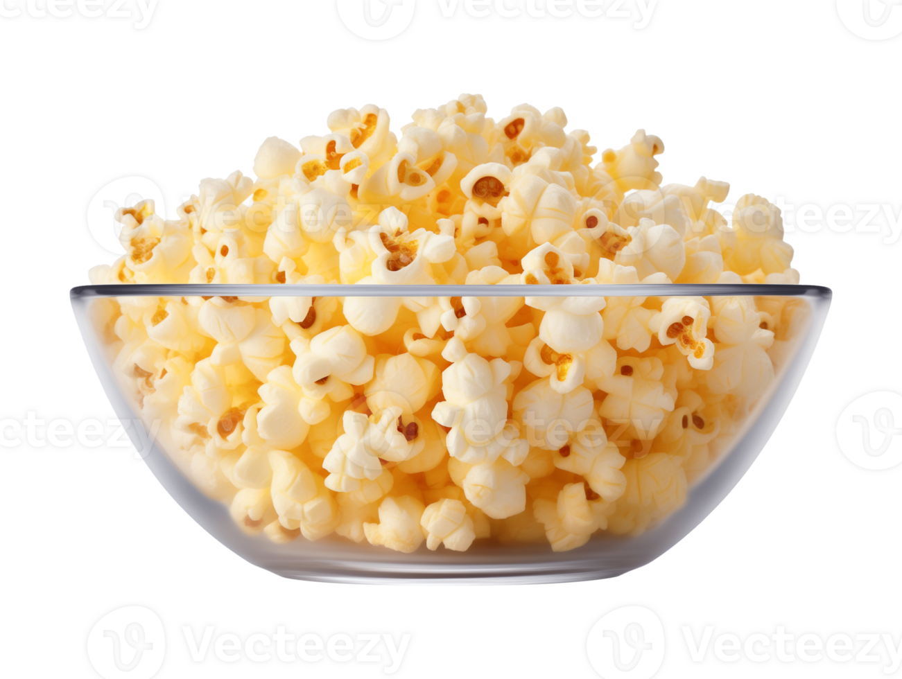 Popcorn on Bowl Isolated on Transparent Background png