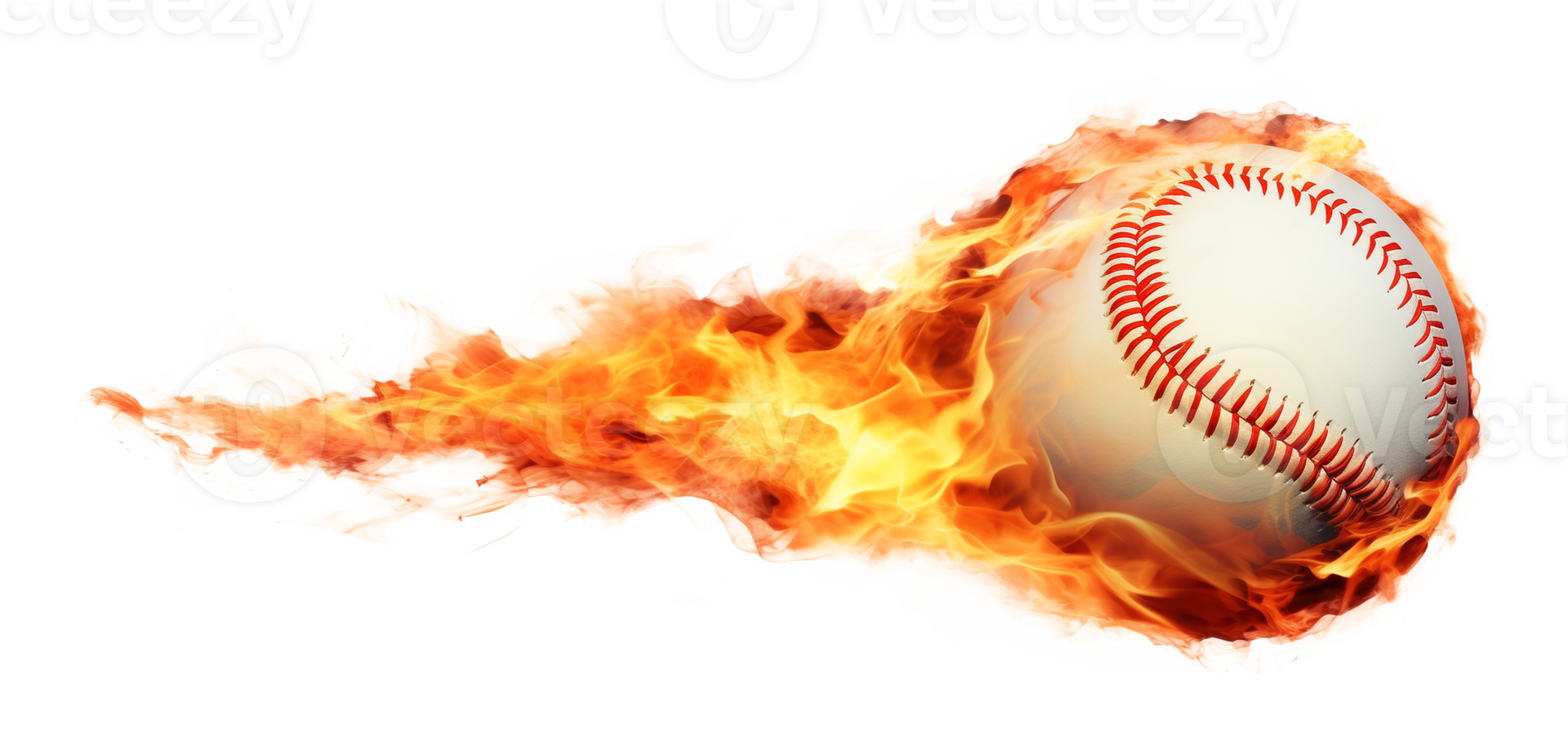 Baseball With Fire Trail Isolated on Transparent Background png