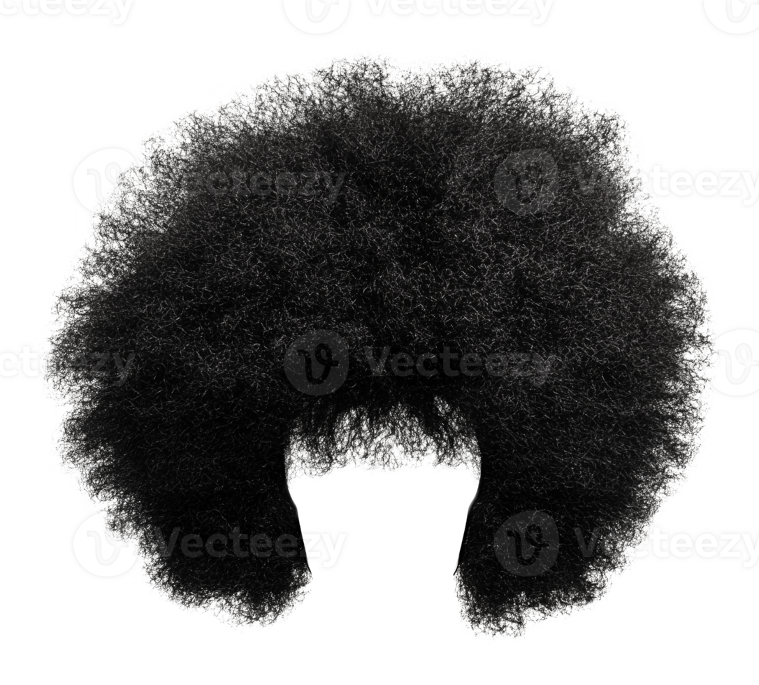 Afro Hair Wig Isolated on Transparent Background png