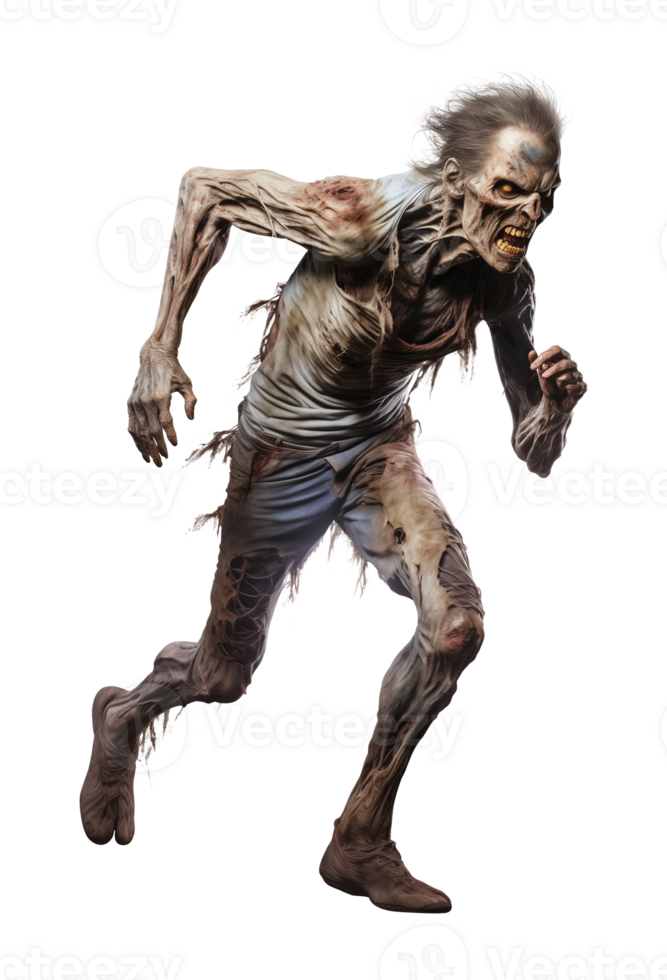 Zombie Sprinting Isolated on Transparent Background png