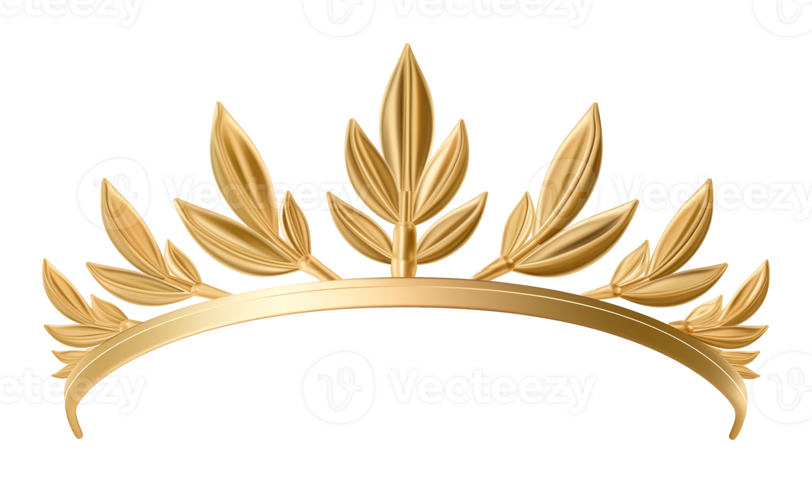 Golden Laurel Leaf Tiara Isolated on Transparent Background png