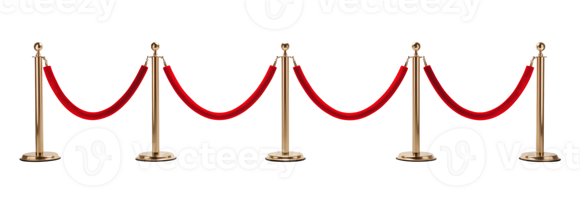Luxury Red Carpet Pole Barricade Isolated on Transparent Background png