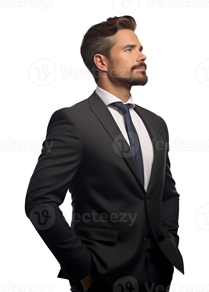 Businessman Akimbo Pose Isolated on Transparent Background png