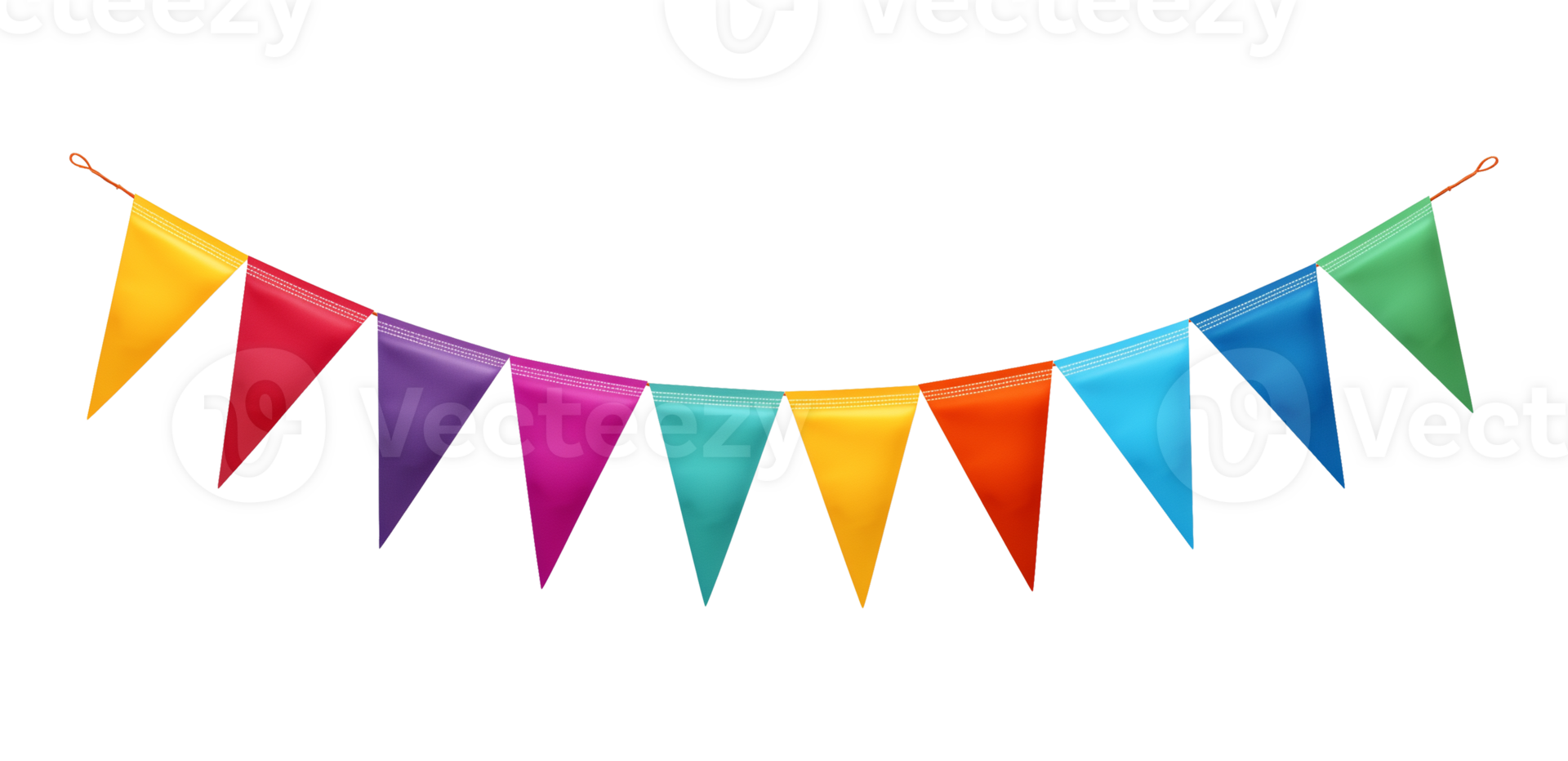 Colorful Pennant Chain Isolated on Transparent Background png