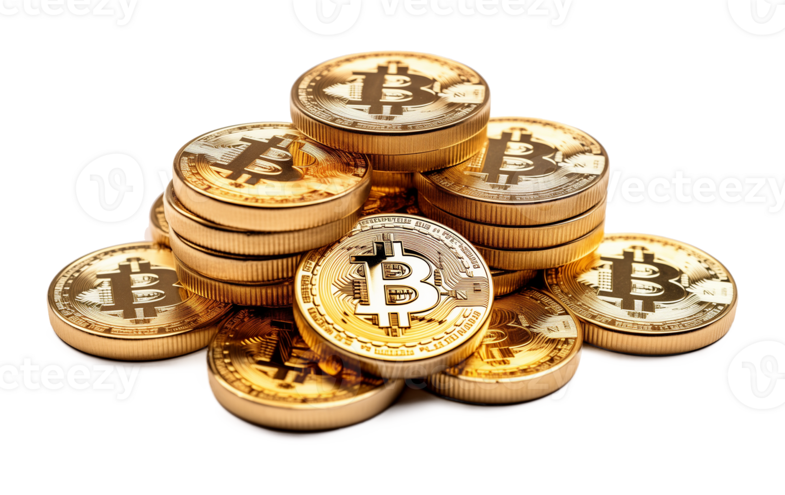 Bitcoin Stack Isolated on Transparent Background png