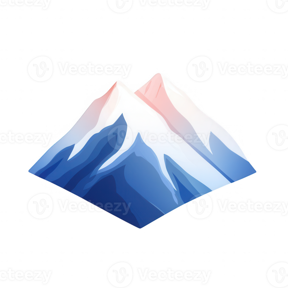 Stunning digital illustration of majestic mountains with snow-capped peaks. png