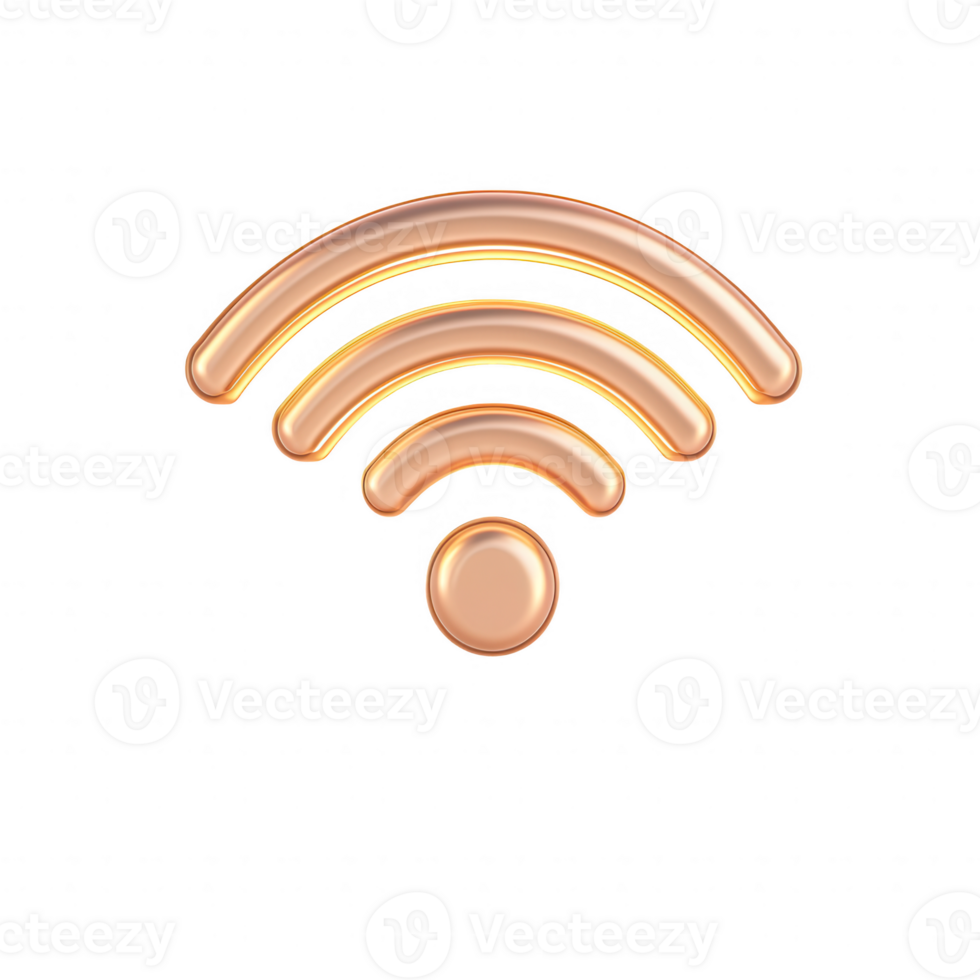Stylish wireless signal icon in a modern design with a sleek metallic finish. png