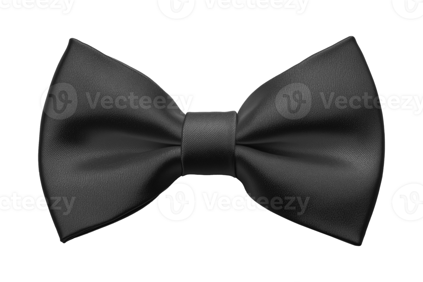 Black Elegant Bow Tie for Men Tuxedo Attire Isolated on Transparent Background png