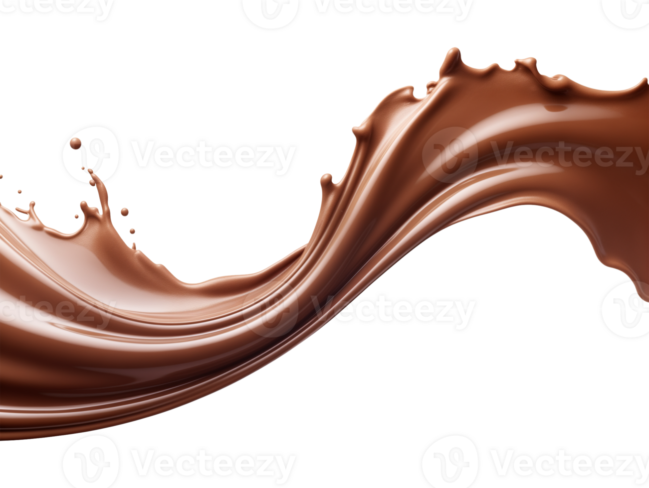 Liquid Chocolate Wave Isolated on Transparent Background png