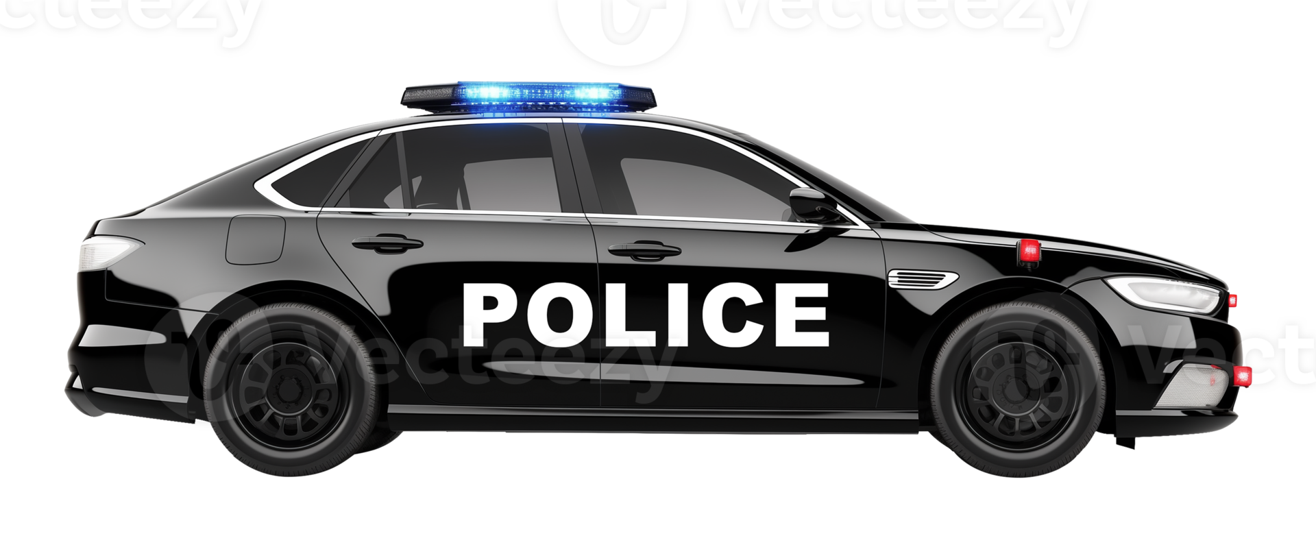 Police Car Side View Isolated on Transparent Background png
