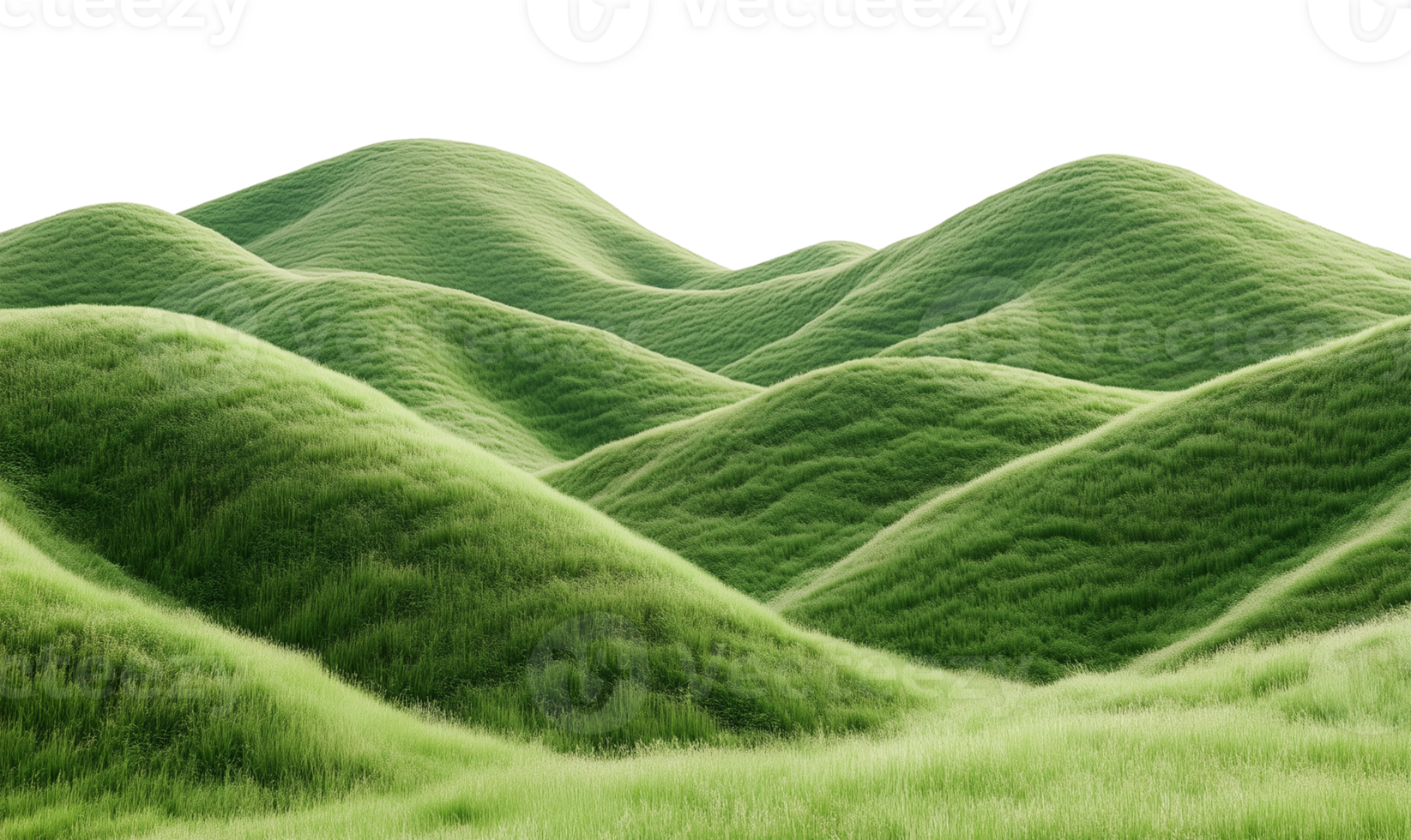 Green Hills Landscape Isolated on Transparent Background png