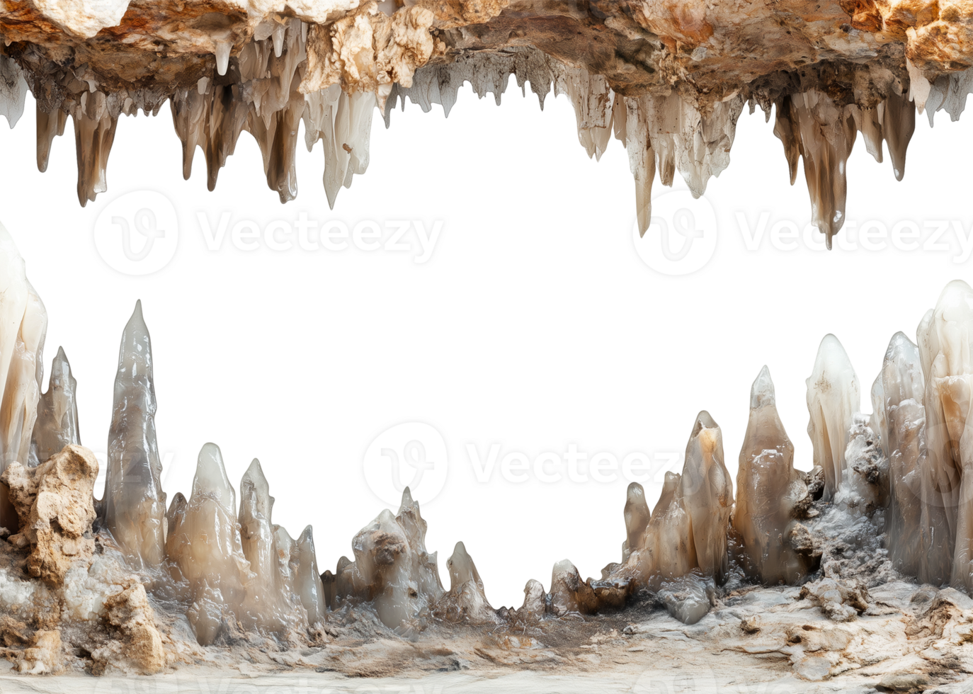 Stalactite and Stalagmite Isolated on Transparent Background png