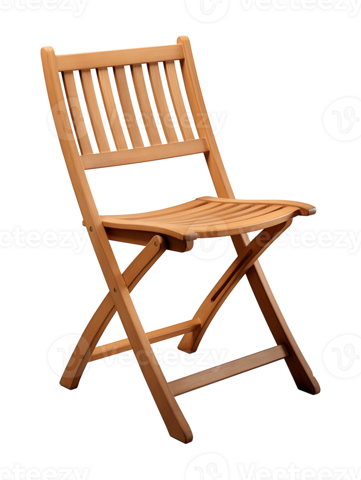 Wooden Folding Chair Isolated on Transparent Background png