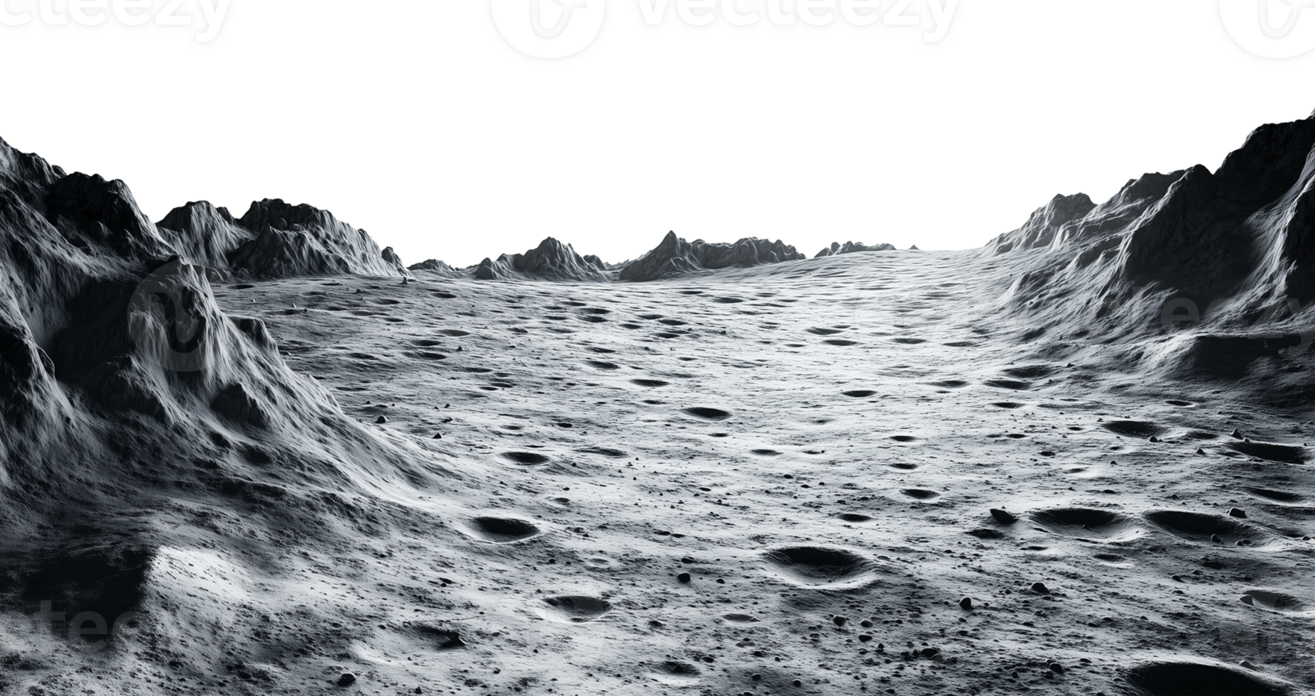 Grey Moon Surface Isolated on Transparent Background png
