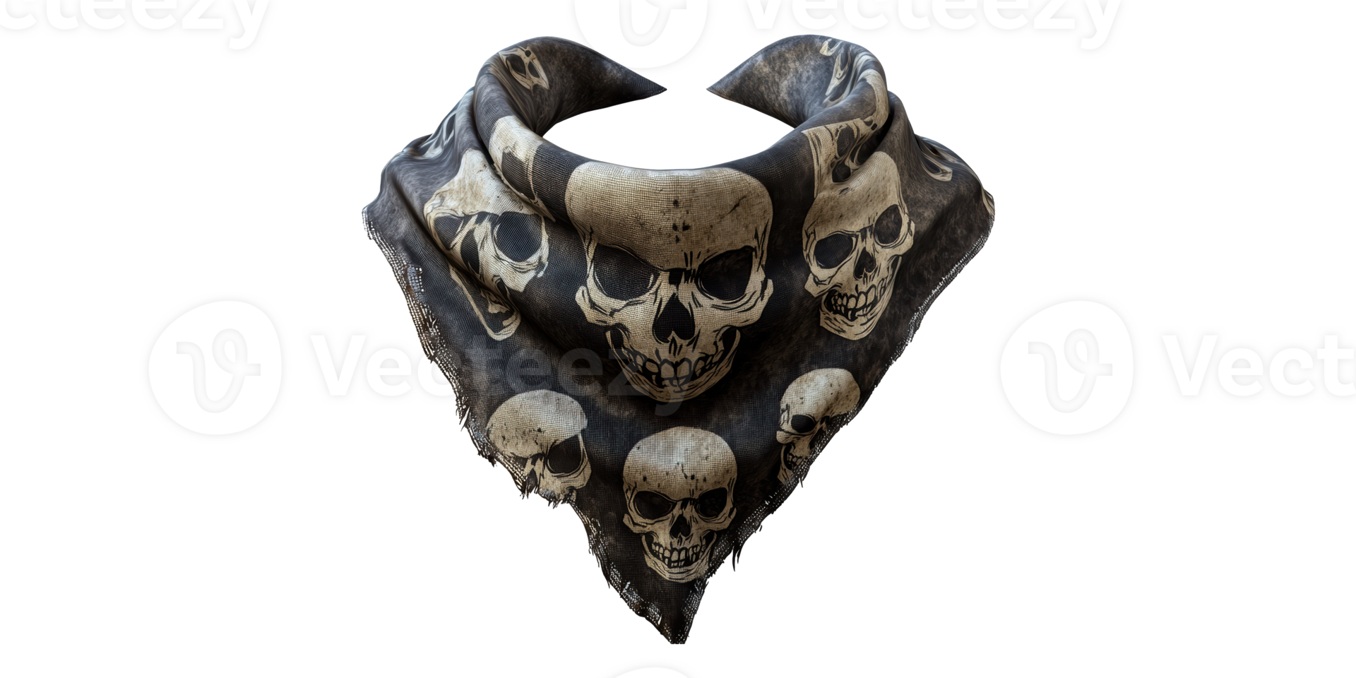 Skull pattern bandana isolated on transparent background png