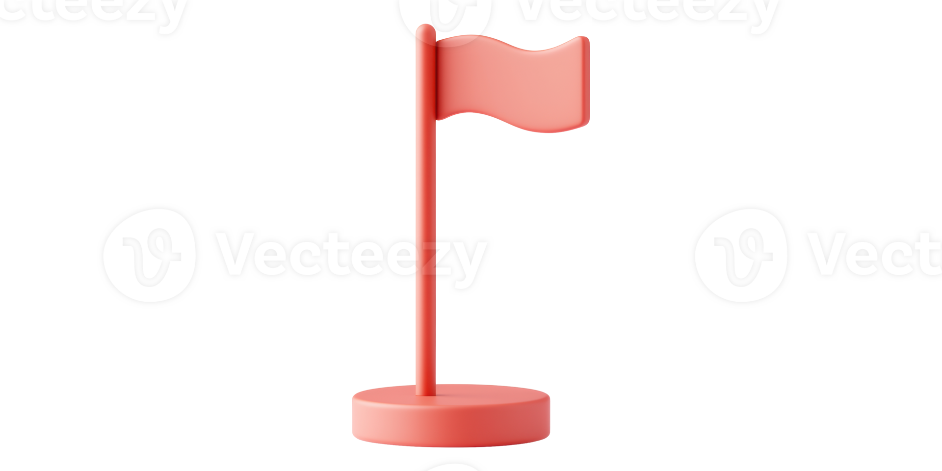 Red flag icon on stand isolated on transparent background png